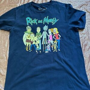 Adult Swim - Rick and Morty - Black Graphic Short Sleeve T-Shirt - Size L